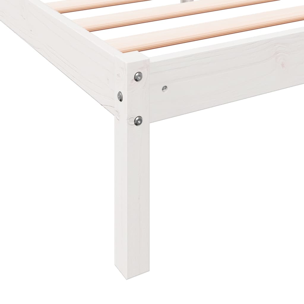 Extra Long Bed Frame without Mattress White 90x210 cm Solid Wood Pine