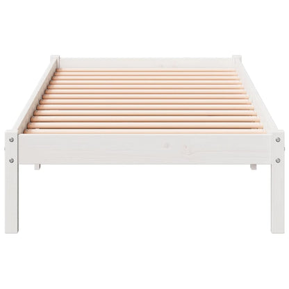 Extra Long Bed Frame without Mattress White 100x210 cm Solid Wood Pine