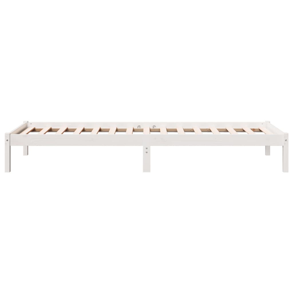 Extra Long Bed Frame without Mattress White 100x210 cm Solid Wood Pine