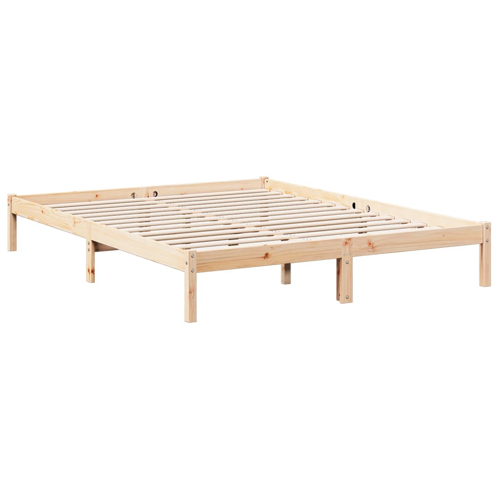 Extra Long Bed Frame without Mattress 140x210 cm Solid Wood Pine