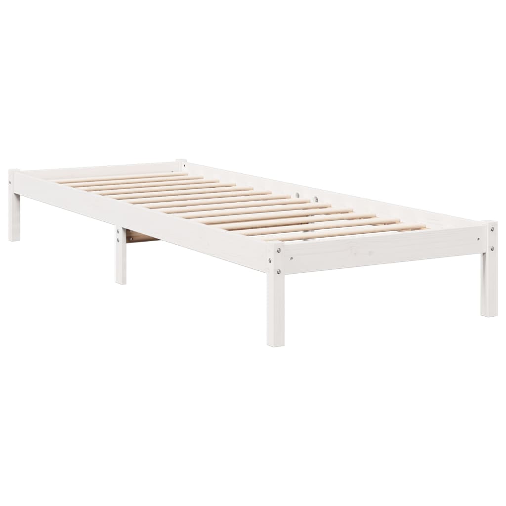 Extra Long Bed Frame without Mattress White 80x220 cm Solid Wood Pine