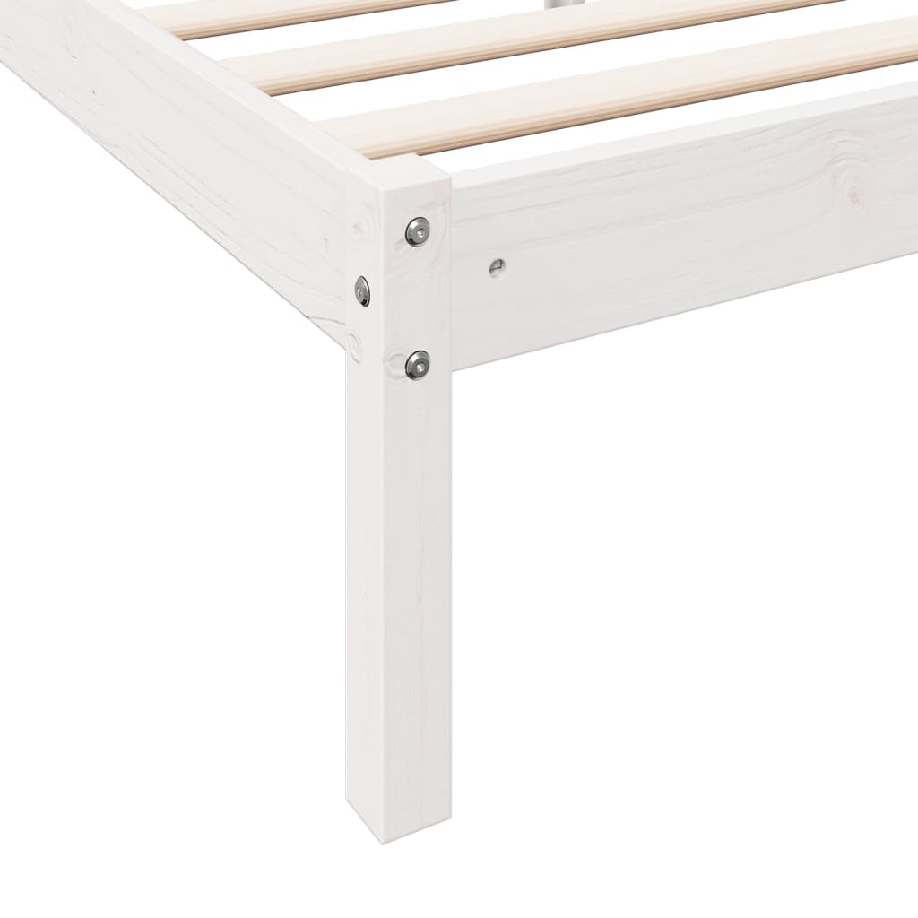 Extra Long Bed Frame without Mattress White 80x220 cm Solid Wood Pine