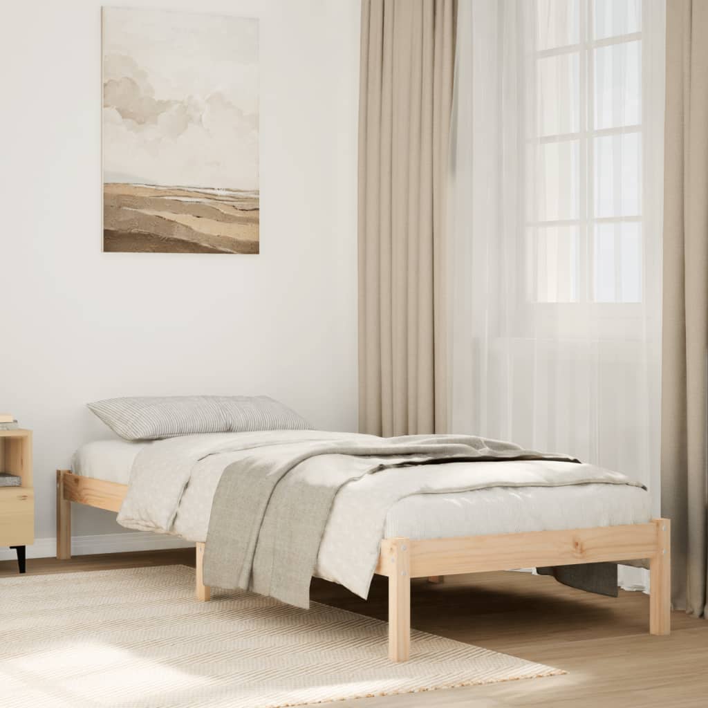 Extra Long Bed Frame without Mattress 90x220 cm Solid Wood Pine