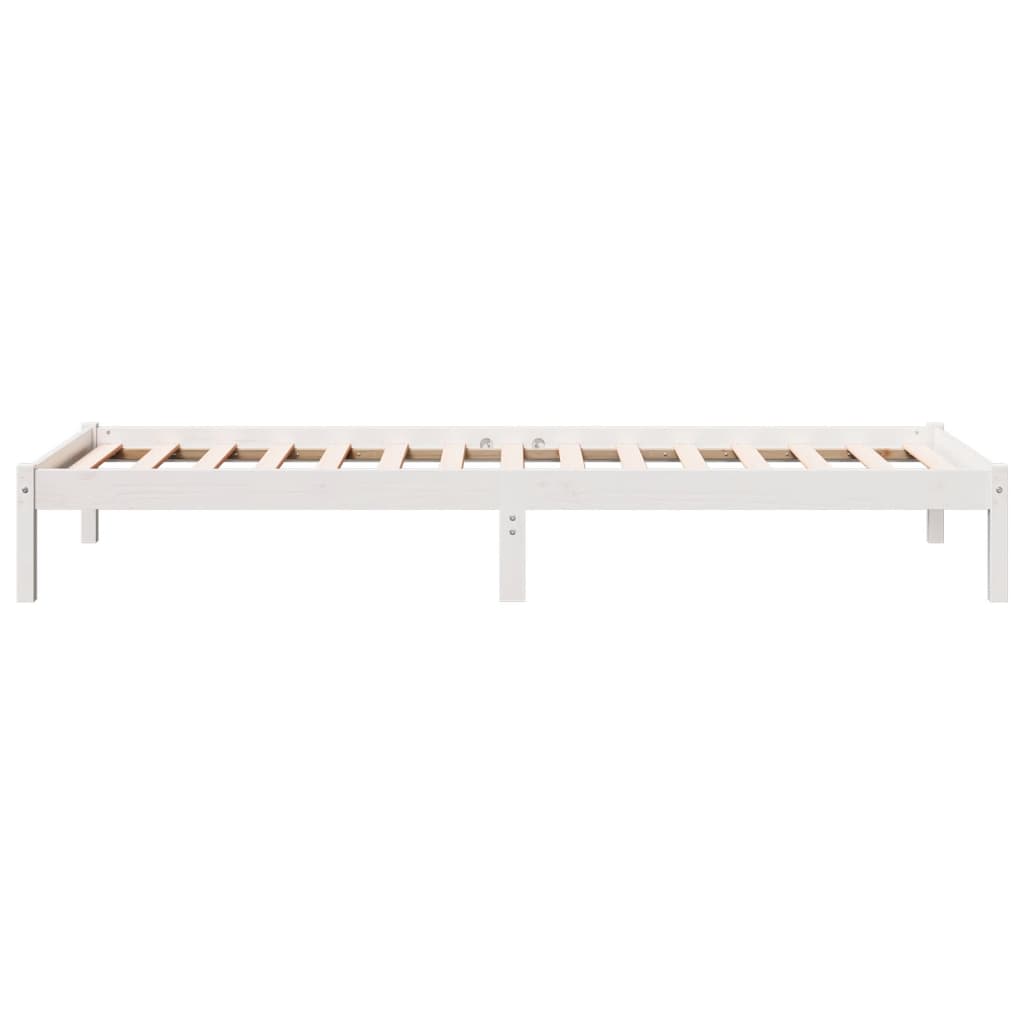 Extra Long Bed Frame without Mattress White 90x220 cm Solid Wood Pine