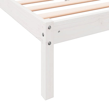 Extra Long Bed Frame without Mattress White 90x220 cm Solid Wood Pine