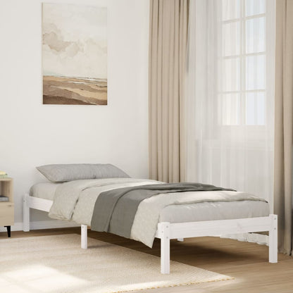 Extra Long Bed Frame without Mattress White 90x220 cm Solid Wood Pine