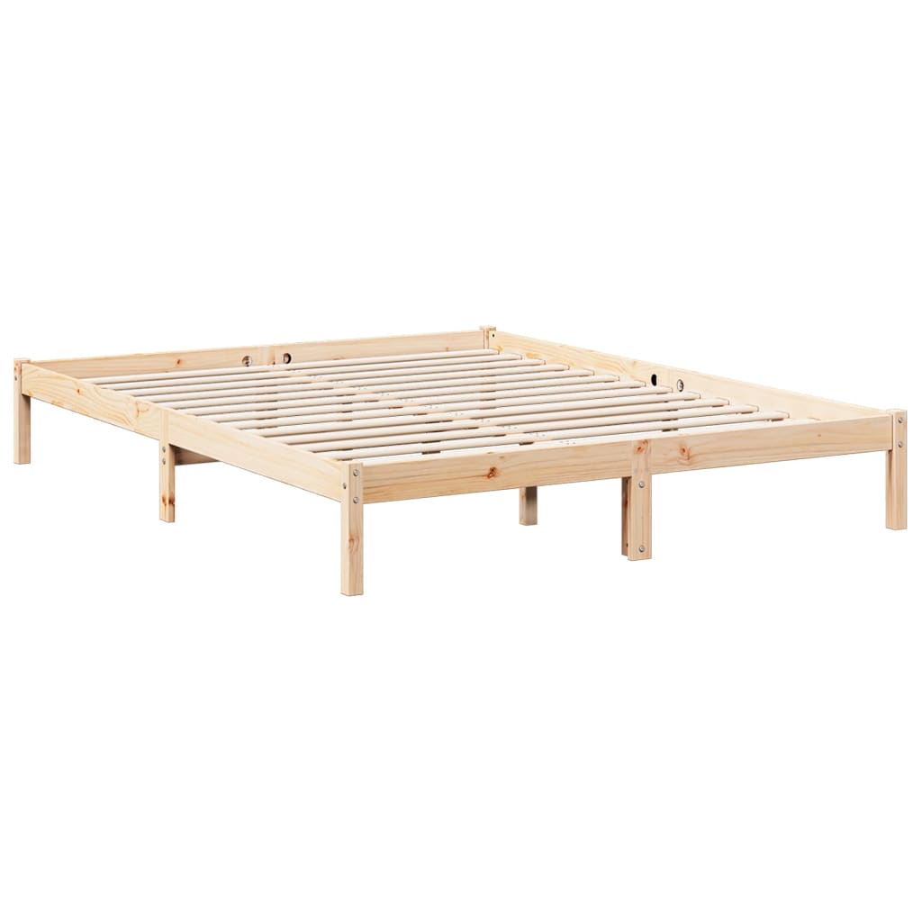 Extra Long Bed Frame without Mattress 140x220 cm Solid Wood Pine