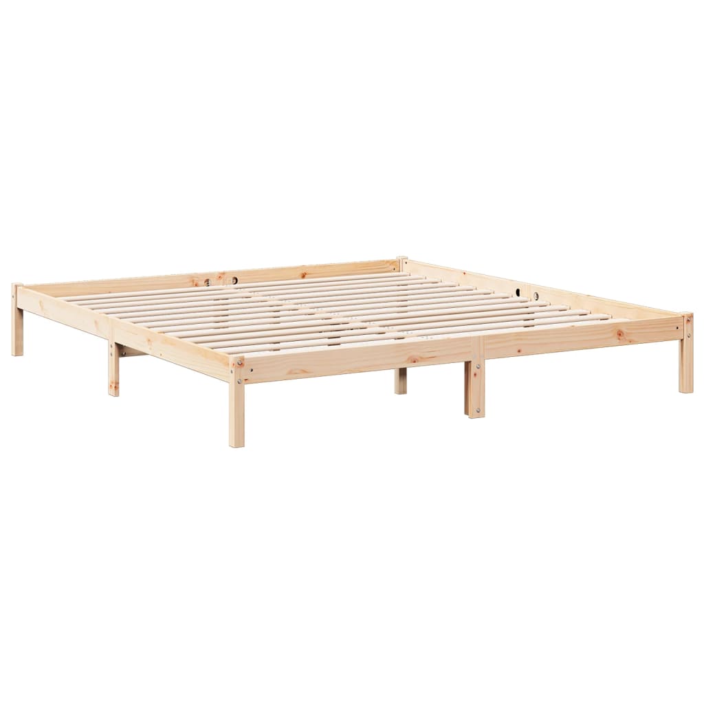 Extra Long Bed Frame without Mattress 180x220 cm Solid Wood Pine