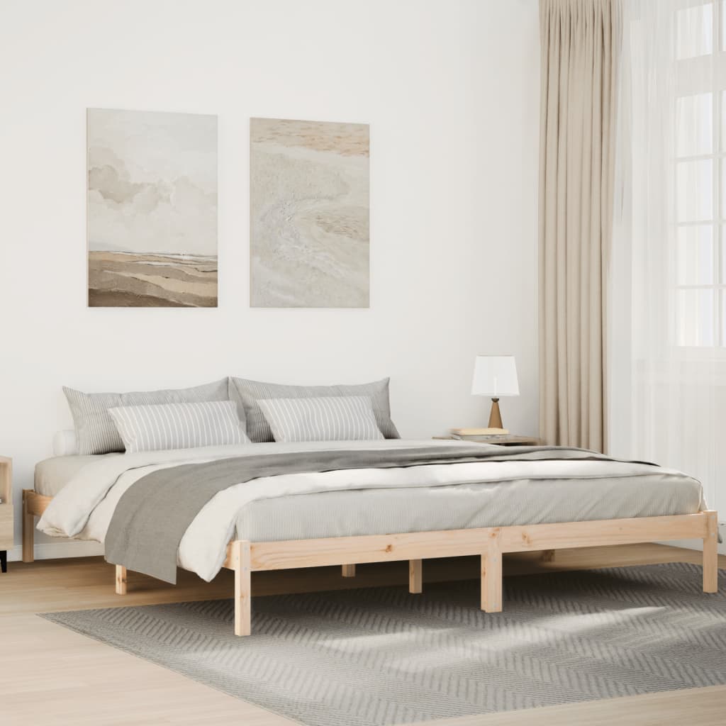 Extra Long Bed Frame without Mattress 180x220 cm Solid Wood Pine