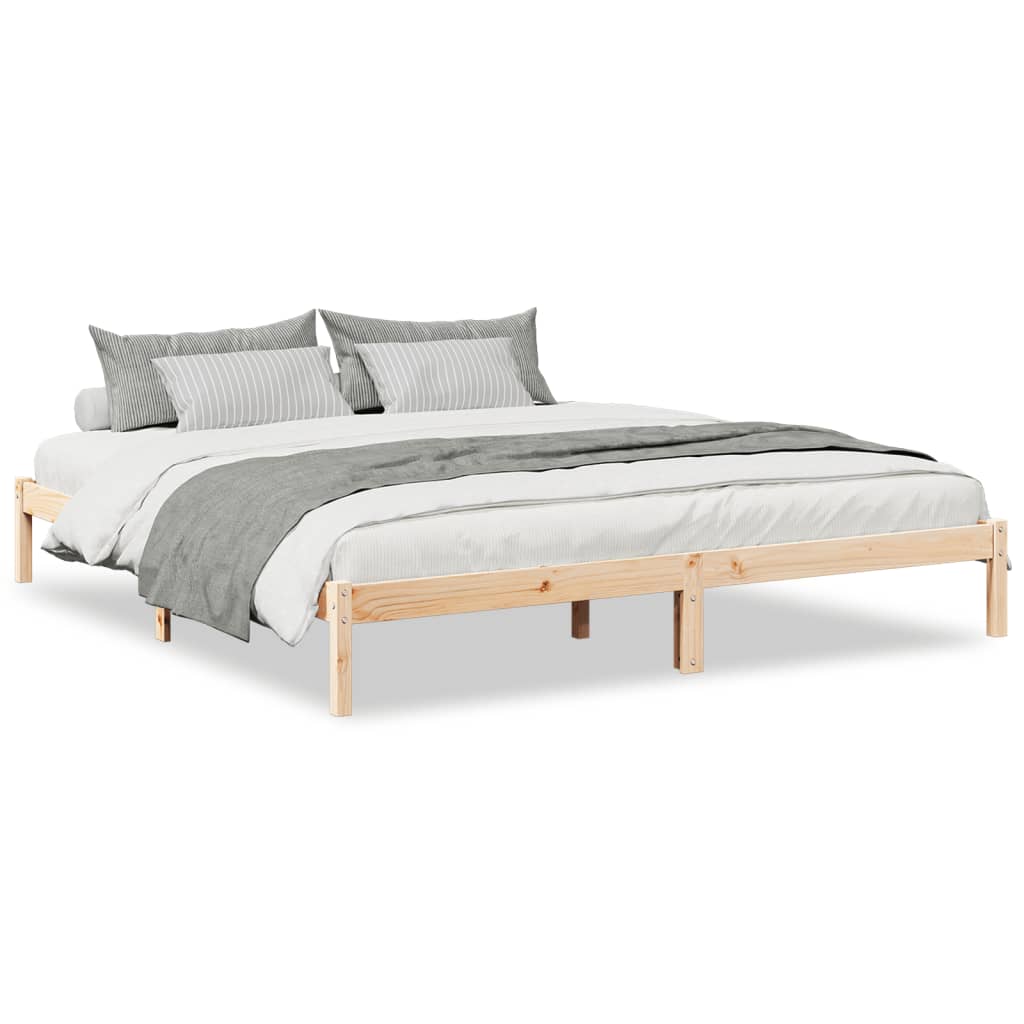 Extra Long Bed Frame without Mattress 200x220 cm Solid Wood Pine