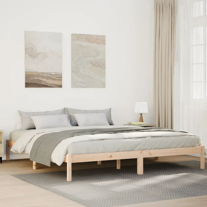 Extra Long Bed Frame without Mattress 200x220 cm Solid Wood Pine