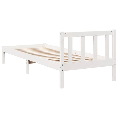 Extra Long Bed Frame without Mattress White 100x210 cm Solid Wood Pine