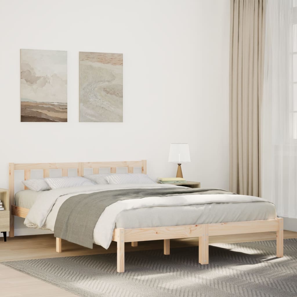 Extra Long Bed Frame without Mattress 140x210 cm Solid Wood Pine