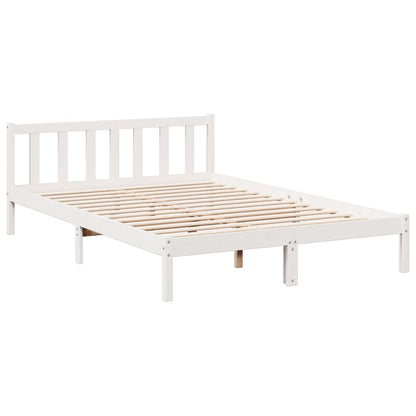 Extra Long Bed Frame without Mattress White 140x210 cm Solid Wood Pine