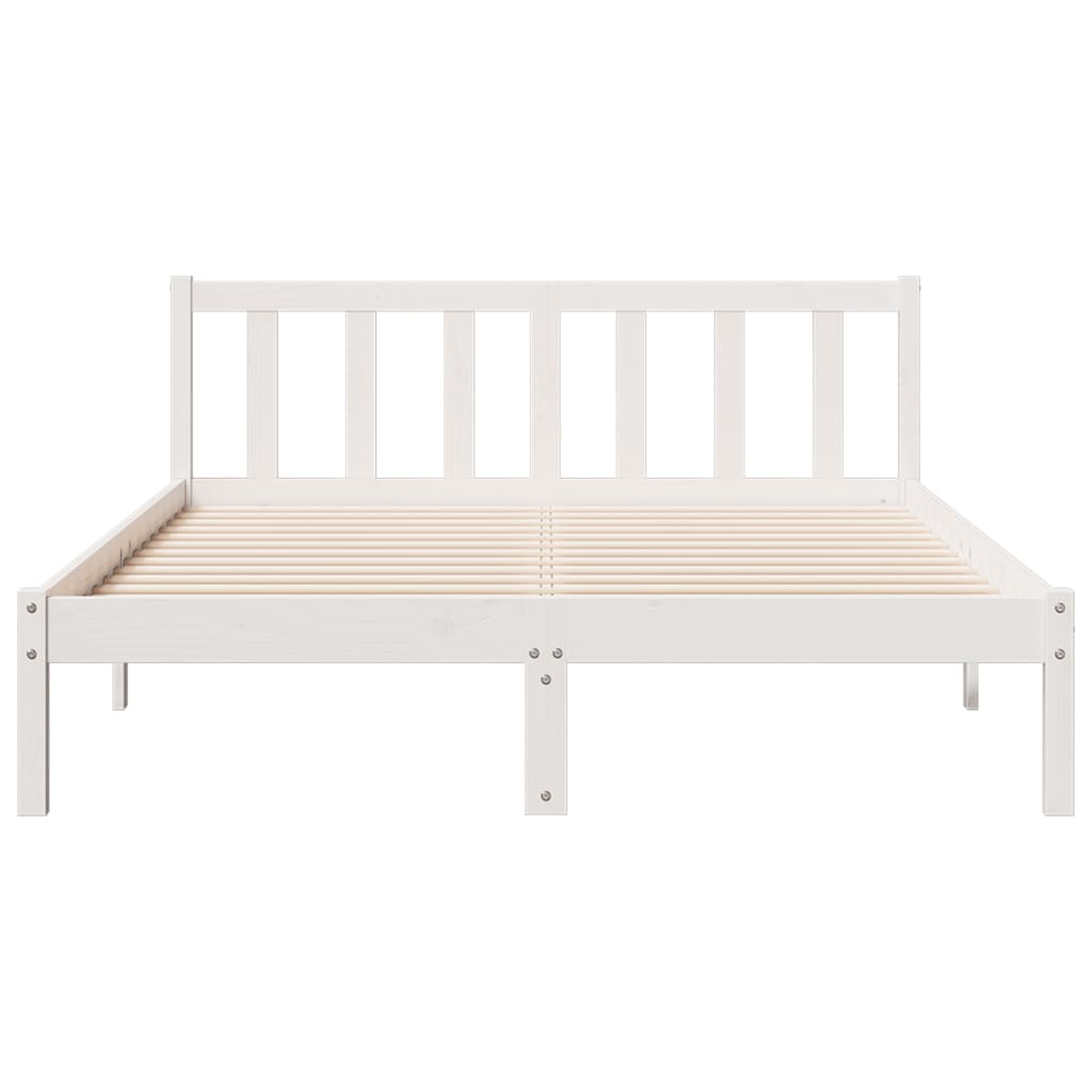 Extra Long Bed Frame without Mattress White 140x210 cm Solid Wood Pine