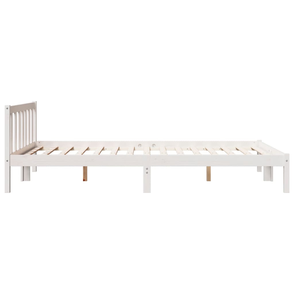 Extra Long Bed Frame without Mattress White 140x210 cm Solid Wood Pine