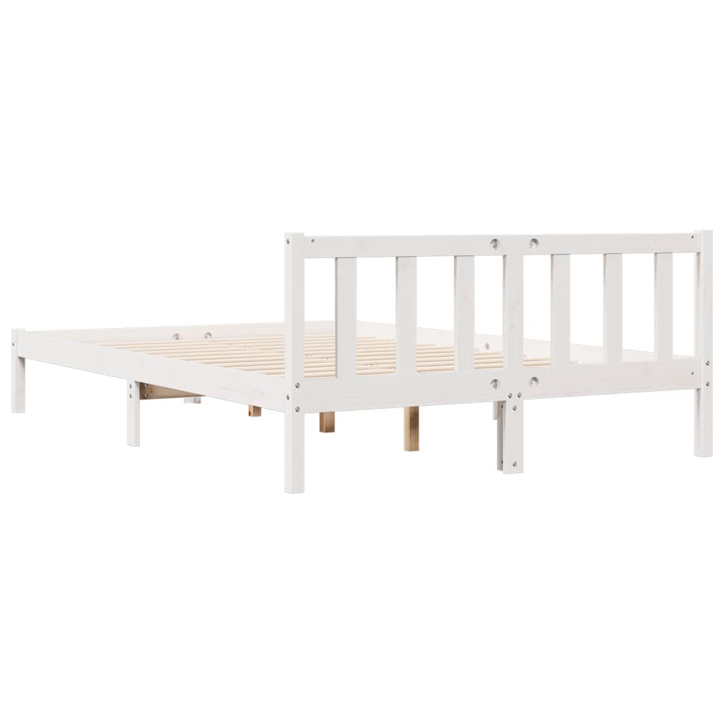 Extra Long Bed Frame without Mattress White 140x210 cm Solid Wood Pine