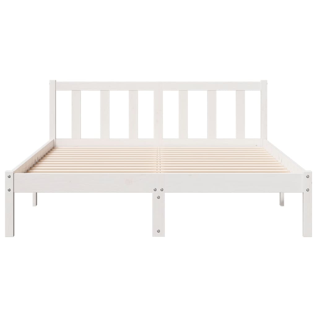 Extra Long Bed Frame without Mattress White 160x210 cm Solid Wood Pine