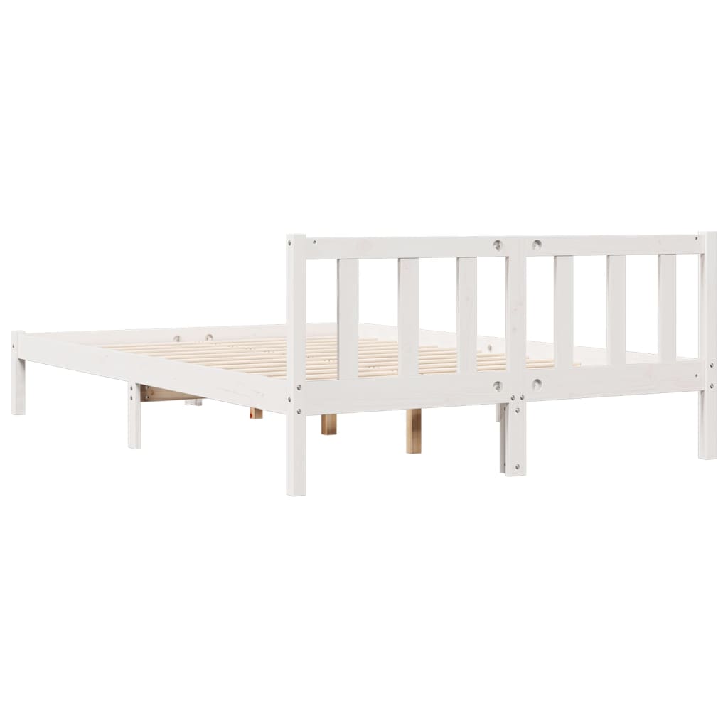 Extra Long Bed Frame without Mattress White 160x210 cm Solid Wood Pine