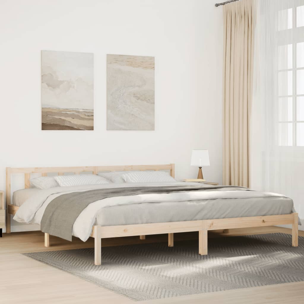 Extra Long Bed Frame without Mattress 180x210 cm Solid Wood Pine