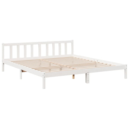 Extra Long Bed Frame without Mattress White 180x210 cm Solid Wood Pine