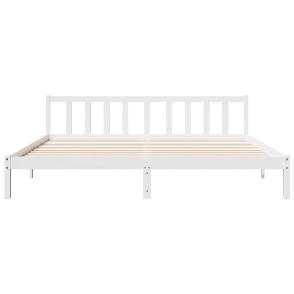 Extra Long Bed Frame without Mattress White 180x210 cm Solid Wood Pine