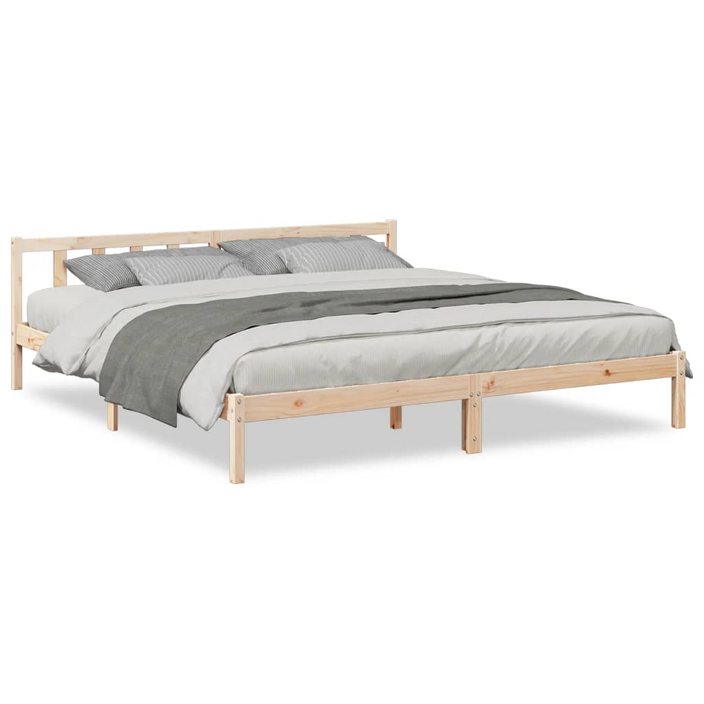 Extra Long Bed Frame without Mattress 200x210 cm Solid Wood Pine