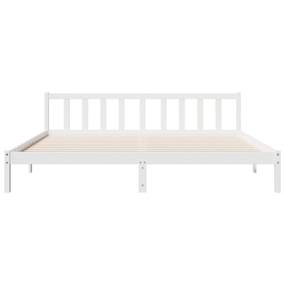 Extra Long Bed Frame without Mattress White 200x210 cm Solid Wood Pine