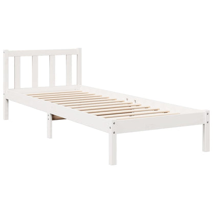 Extra Long Bed Frame without Mattress White 80x220 cm Solid Wood Pine