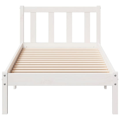 Extra Long Bed Frame without Mattress White 80x220 cm Solid Wood Pine