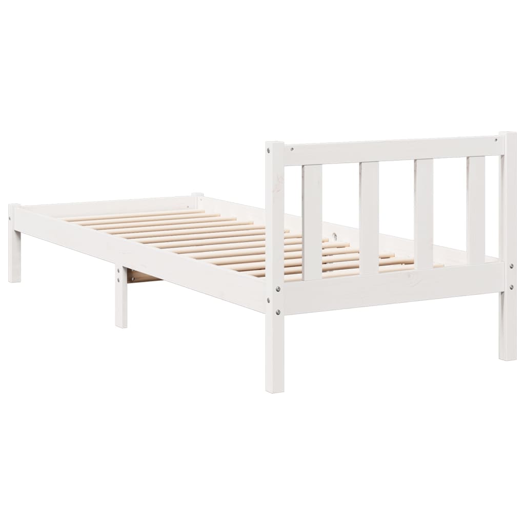 Extra Long Bed Frame without Mattress White 80x220 cm Solid Wood Pine