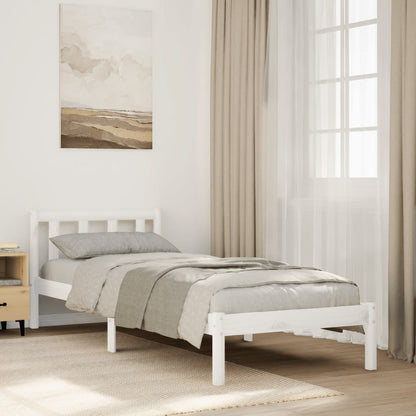 Extra Long Bed Frame without Mattress White 90x220 cm Solid Wood Pine