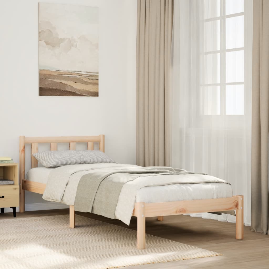 Extra Long Bed Frame without Mattress 100x220 cm Solid Wood Pine