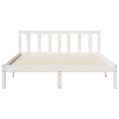 Extra Long Bed Frame without Mattress White 140x220 cm Solid Wood Pine