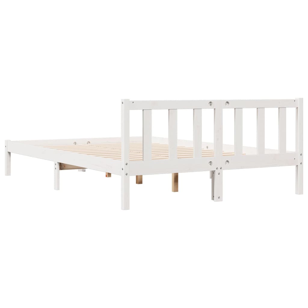 Extra Long Bed Frame without Mattress White 140x220 cm Solid Wood Pine