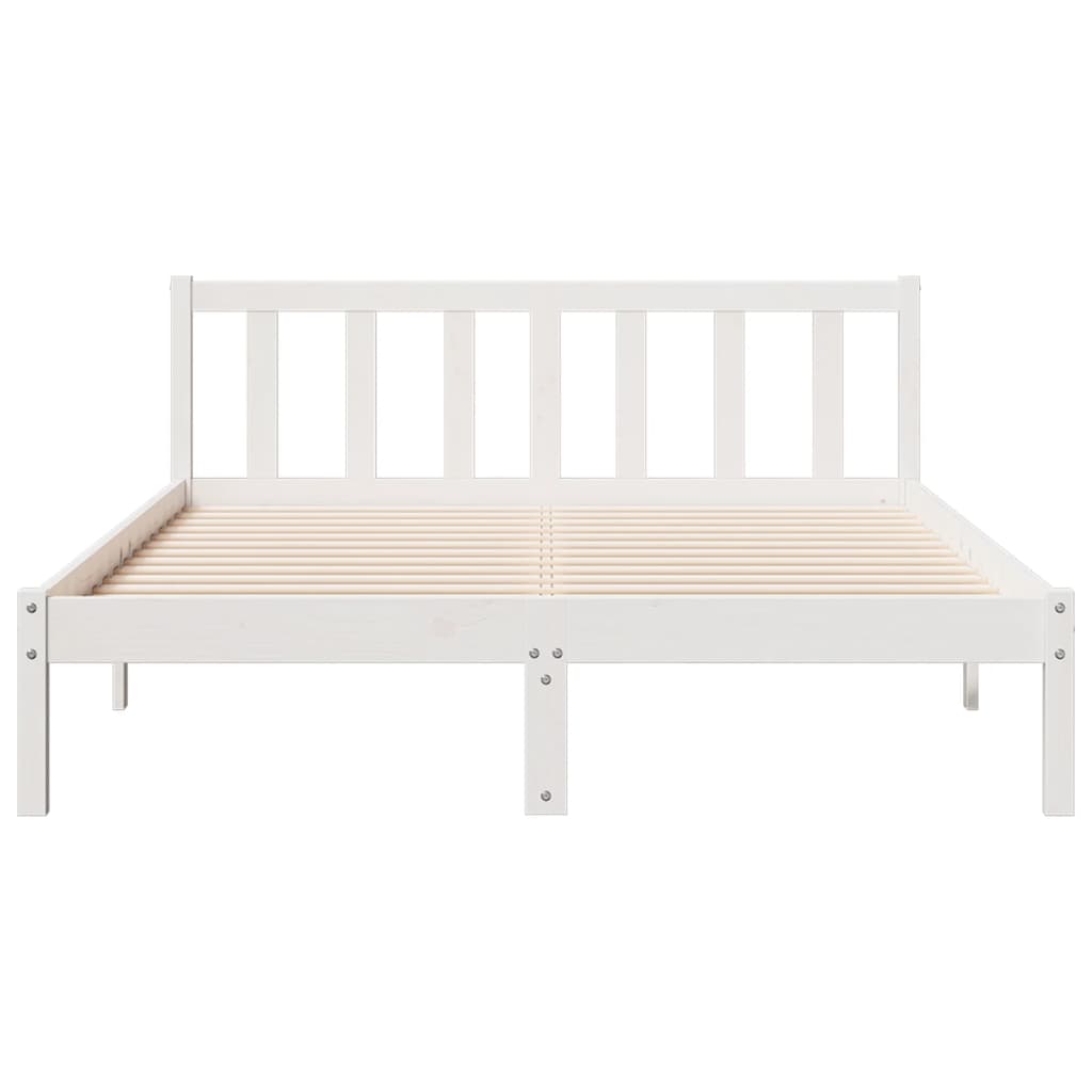 Extra Long Bed Frame without Mattress White 160x220 cm Solid Wood Pine