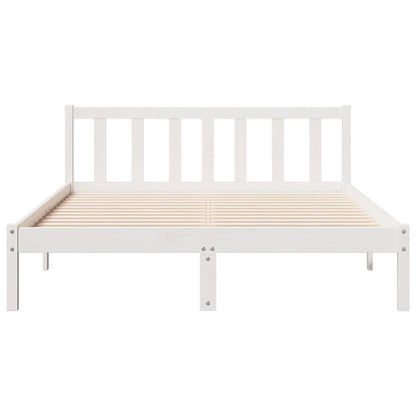 Extra Long Bed Frame without Mattress White 160x220 cm Solid Wood Pine