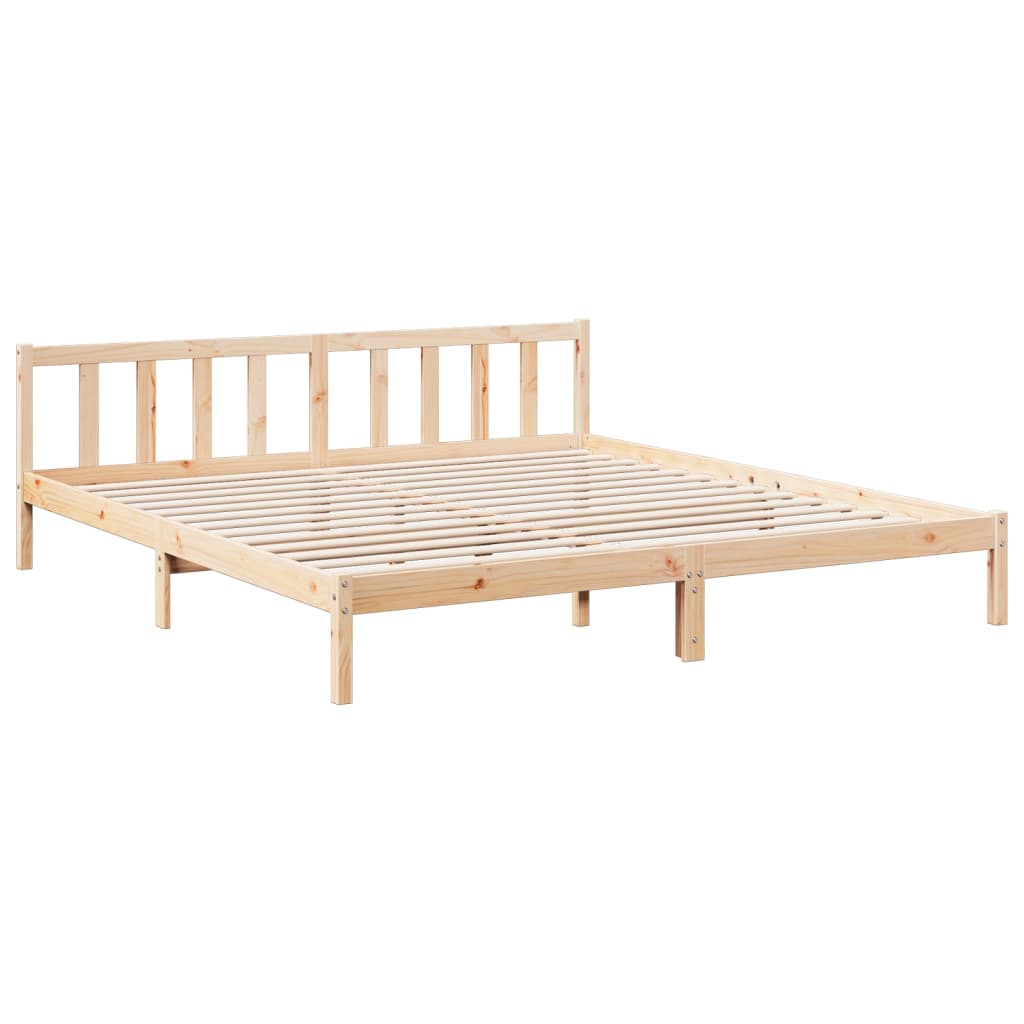 Extra Long Bed Frame without Mattress 180x220 cm Solid Wood Pine