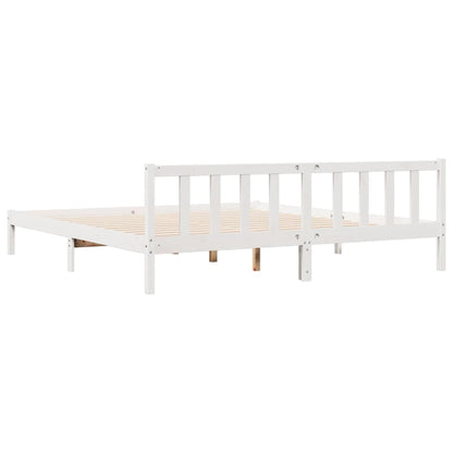 Extra Long Bed Frame without Mattress White 180x220 cm Solid Wood Pine