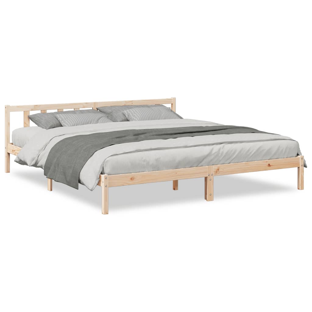 Extra Long Bed Frame without Mattress 200x220 cm Solid Wood Pine