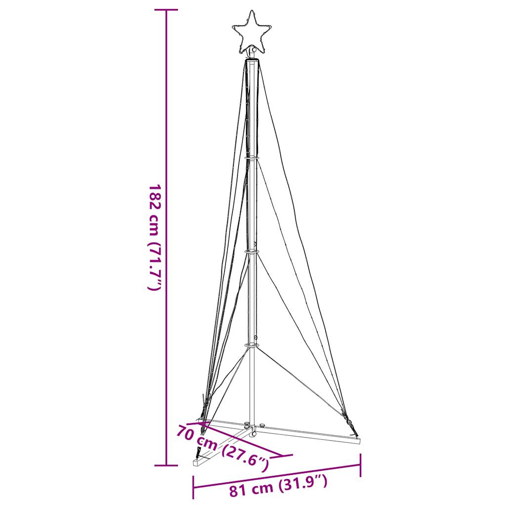 Christmas Tree Light 363 LEDs Blue 180 cm