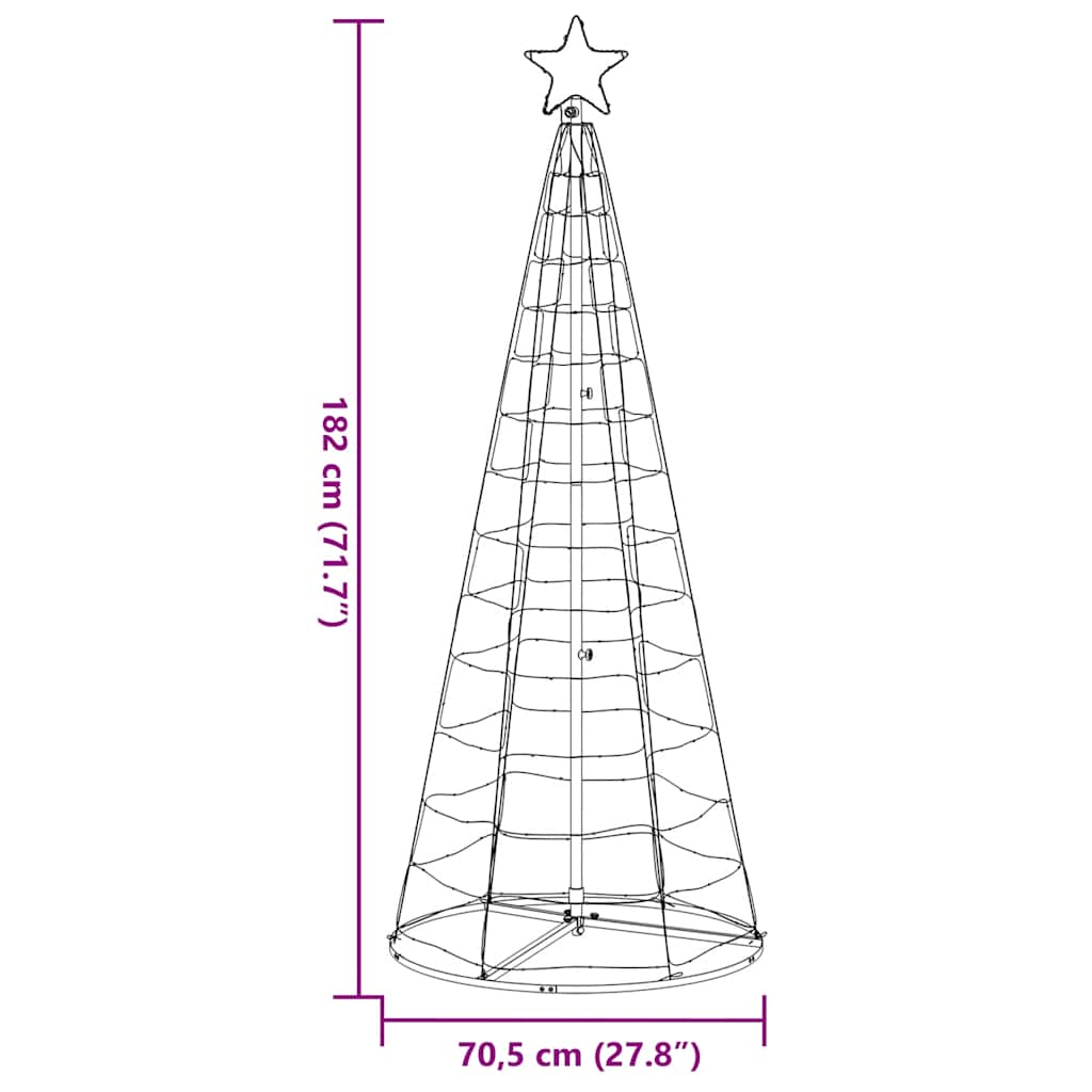 Christmas Tree Light Cone 200 LEDs Cold White 182 cm