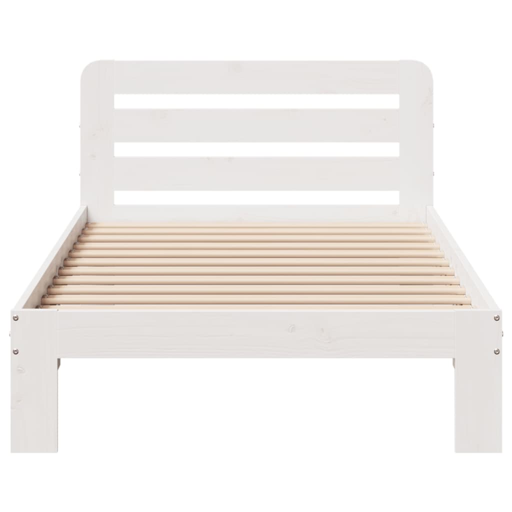 Bed Frame without Mattress White 90x200 cm Solid Wood Pine