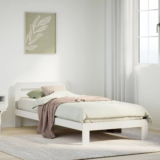 Bed Frame without Mattress White 90x200 cm Solid Wood Pine