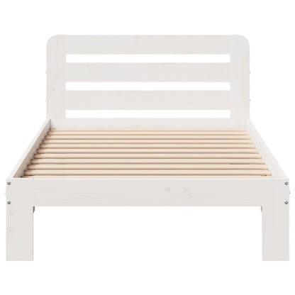 Bed Frame without Mattress White 100x200 cm Solid Wood Pine