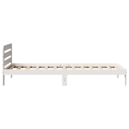 Bed Frame without Mattress White 100x200 cm Solid Wood Pine