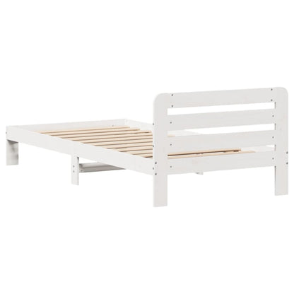 Bed Frame without Mattress White 100x200 cm Solid Wood Pine