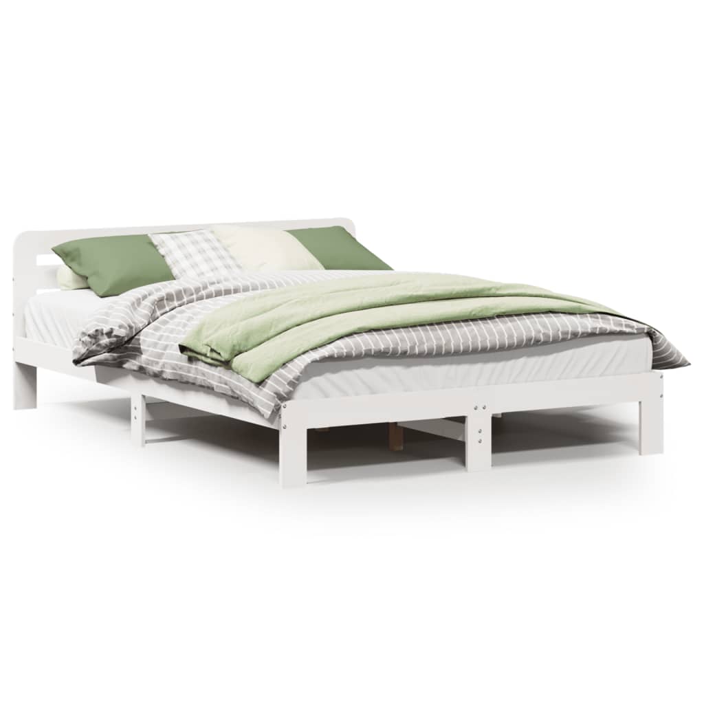 Bed Frame without Mattress White 120x200 cm Solid Wood Pine