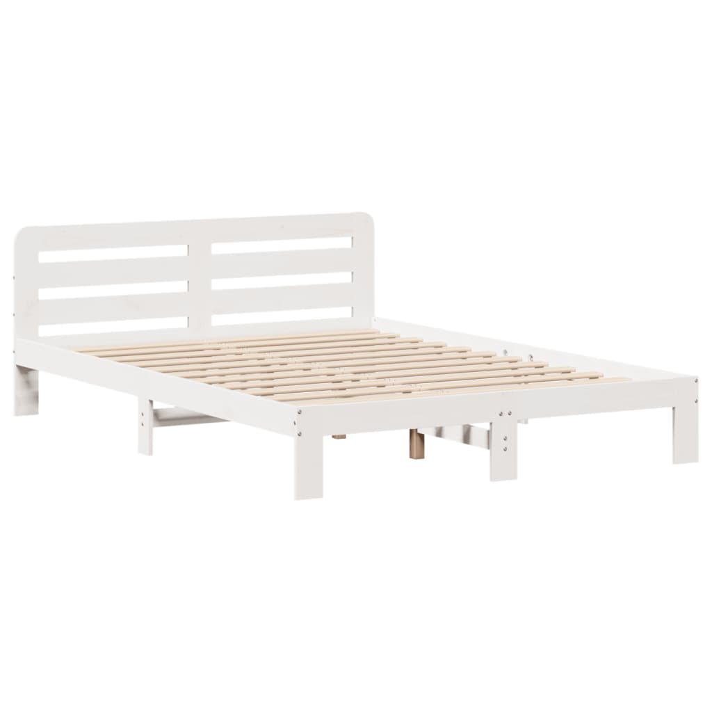 Bed Frame without Mattress White 120x200 cm Solid Wood Pine