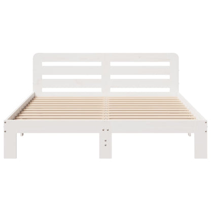 Bed Frame without Mattress White 120x200 cm Solid Wood Pine